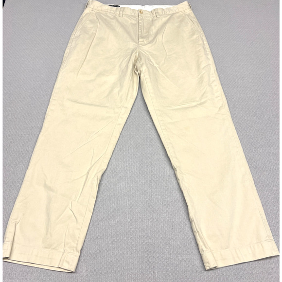Polo Ralph Lauren Pants Mens 36x32 Khaki Preston Pleated Business Casual 90s - Picture 1 of 9